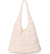Sightor Crochet Tote Bag, Mesh Beach Bag Knit Summer Hobo Bag Vacation Boho Tote Bag for Women