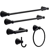 Franklin Brass Kinla 5-Piece -bath Accessory Set, Matte Black, -bathroom Accessories, KIN5PC-MB