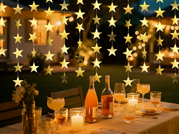Star garland happy birthday banner congratulations banner streamers party decorations