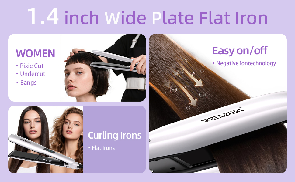 1.4 inch flat iron hair straightener
