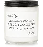 LUMELOOM Funny 70th Birthday Gifts for Women, Men, 9oz Lavender Scented Soy Wax Candle, 1955, 70t...