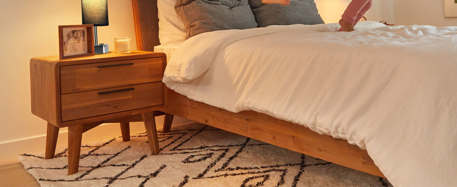 Bedside Lamp Touch Control Table Lamp with USB A+C Charging Ports 3-Way Dimmable Nightstand Lamp