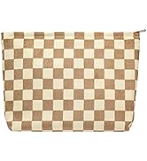 PAZIMIIK Makeup Bag Large Zipper Corduroy Make Up Pouch for Purse Travel Canvas Cosmetic Organize...