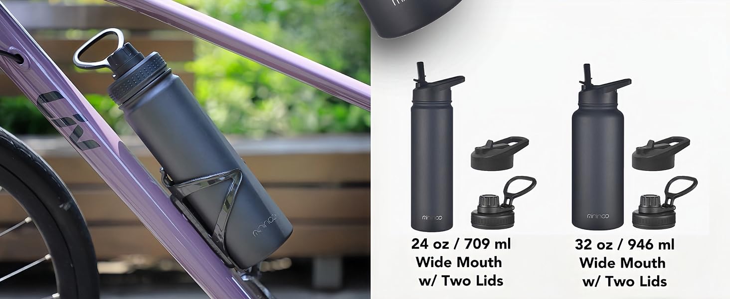 24oz water bottle black