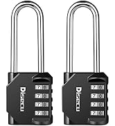 Disecu 2.5 Inch Long Shackle Combination Lock 4 Digit Outdoor Waterproof Padlock for School Locke...