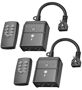 BN-LINK Outdoor Timer with Remote Control, Dusk to Dawn Light Sensor, Waterproof Plug-in Timer Ou...