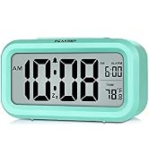 Peakeep Night Light Digital Alarm Clock Battery Operated with Indoor Temperature, Desk Small Cloc...