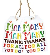 joycraft 100Pcs Thank You Gift Tags with String, Many Many Thanks for All You Do Tags, Colorful K...
