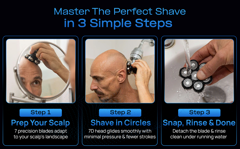 3 step easy to use shaver