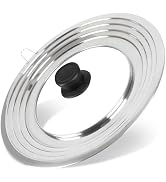 Universal Lid for Pots and Pans Skillets, Stainless Steel Pan Cover fit Fits 8.2-12.5 Inch Cookwa...