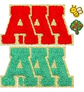 Jongdari Chenille Letter Patches Iron on Letters for Clothing, 2.2'' Varsity Letter Patch, Glitte...
