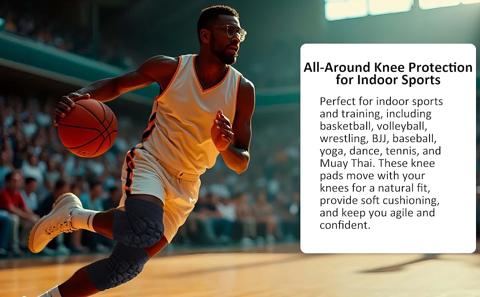 knee pads for indoor sports and training, volleyball, basketball, wrestling, skating, dancing, yoga