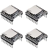 hiBCTR 4 Packs DFPlayer Mini MP3 Module Audio Voice Sound Board with Onboard Decoder, Supports TF...