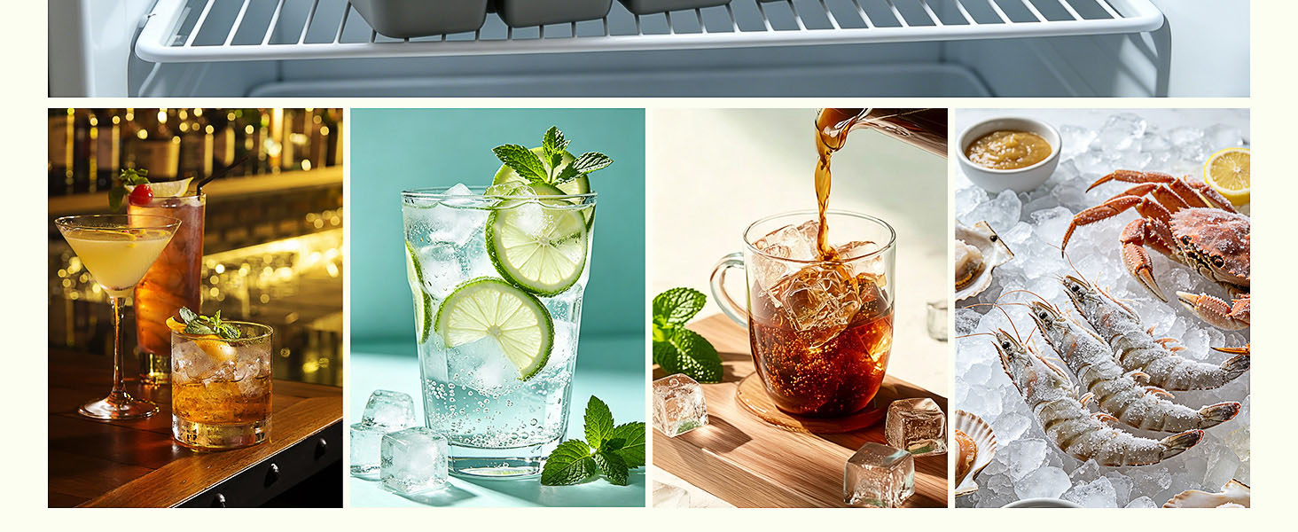 Ice Cube Trays for Freezer Lids for Baby Food, Whiskey, Cocktail, Coffee, BPA Free