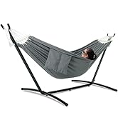 gafete Double Hammock with Stand for Outside, Upgraded Spreader Bar, Heavy Duty Space Saving Stee...