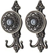 Xiaoyztan Metal Carved Curtain Holdbacks Elegant Vintage Designed Drapery Tiebacks Wall Mounted H...
