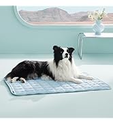 Bedsure Cooling Dog Mat Extra Large, Q-Max>0.5 XL Thin Breathable Cold Crate Pad for Pet, Portabl...