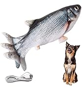 VAIZIQ Flopping Fish Electric Moving Dog Fish Toy,Realistic Flopping Fish Rocking Dog Toy, Dog To...