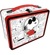 AQUARIUS Peanuts Joe Cool Vintage Fun Box - Sturdy Tin Storage with Plastic Handle & Embossed Fro...