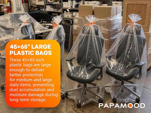 Oversized clear bag for stroller storage; also for bassinet and car seat covers.