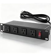 ElecVoztile 10 inch Rack PDU, 8 Outlets, Surge Protected, Metal Case | Heavy Duty, 4 Front & 4 Re...
