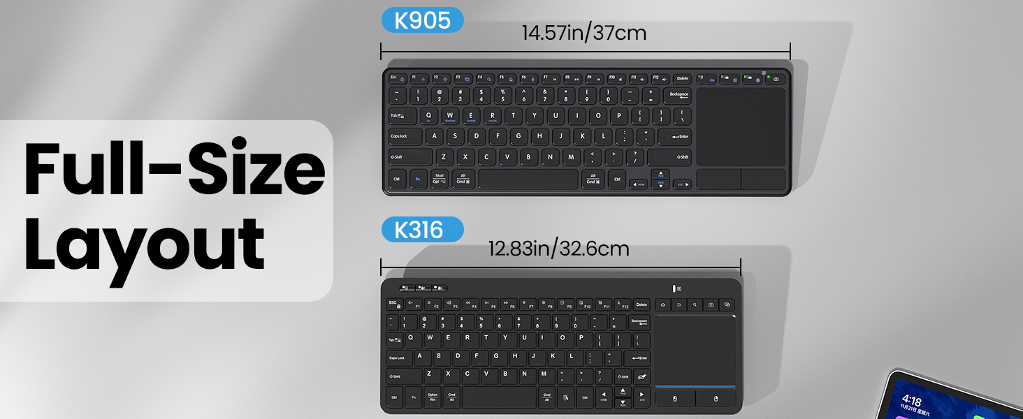 Full-Size touchpad keyboard