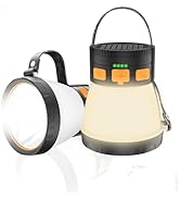 2 Pack LED Camping Lantern, 1500 Lumens Camping Lantern Rechargeable with Solar Panel Charging, W...