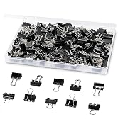 Ufmarine 120 Pcs Mini Binder Clips, Small Binder Clips, 15mm Black Clips for Office