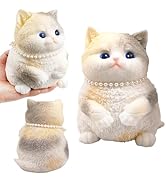 Big Hand Painted Cat Squishy Toys,Large Cute Ultra Soft Kitty Squeeze Fidget Toys for Stress Reli...