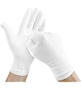 24 pcs (12 Pairs) White Cotton Gloves for Dry Hands, SPA Gloves Inspection Gloves Coin/Jewelry.