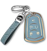 MILD EAST For Cadillac Key Fob Cover with Keychain TPU Protector Suitable for Cadillac Escalade C...