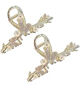 2pcs Butterfly Hair Clips Gold Metal Hair Claw Clips Large Hair Accessories Hair Barrettes Butter...