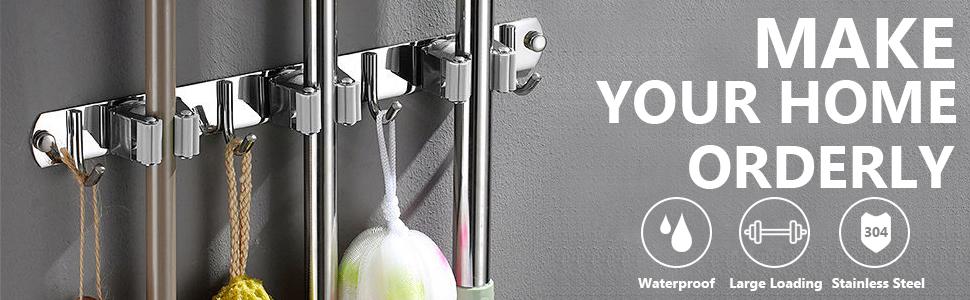 mop holder wall mounted, broom holder wall mount, mop and broom holder wall mount, broom hanger