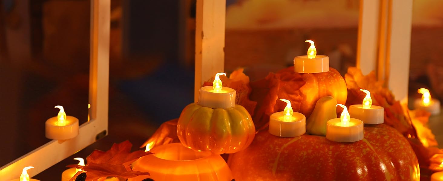 warm yellow remote control tealight candles