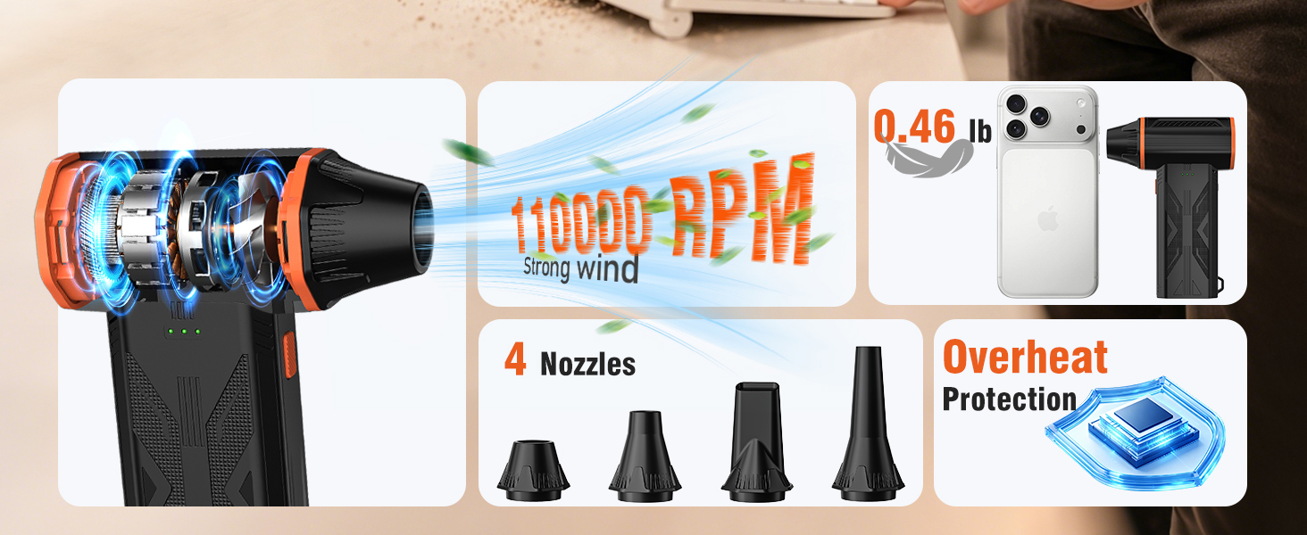 high power brushless motor, lightweight and overheat protection