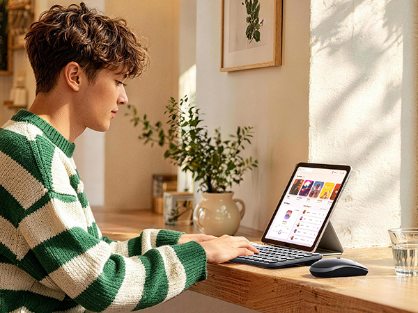 Compact bluetooth keyboard and mouse