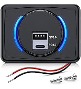 Nilight Quick Charge Socket 12V 24V PD Type C and USB Charger 3A Car Outlet with Waterproof Cover...