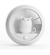 Attivolife Cat Magnetic Motion Sensor Light, Rechargeable Locker Night Lamp Dimmable, Warm White ...