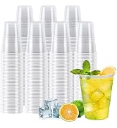 Huifany 600 Pack 7 oz Plastic Cups, Rimmed Disposable Cold Cups | Cold Water Juice Soda, BPA-Free...