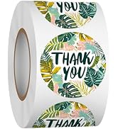 Louise Maelys 500 Pcs Thank You Stickers Roll, 1.5 Inch Tropical Plants Holiday Stickers for Kids...