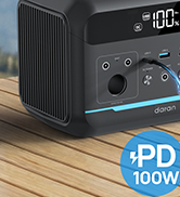 Portable Power Station 288Wh LiFePO4 Battery, 600W Power Bank with AC Outlet Fast Charging 8.4LB ...
