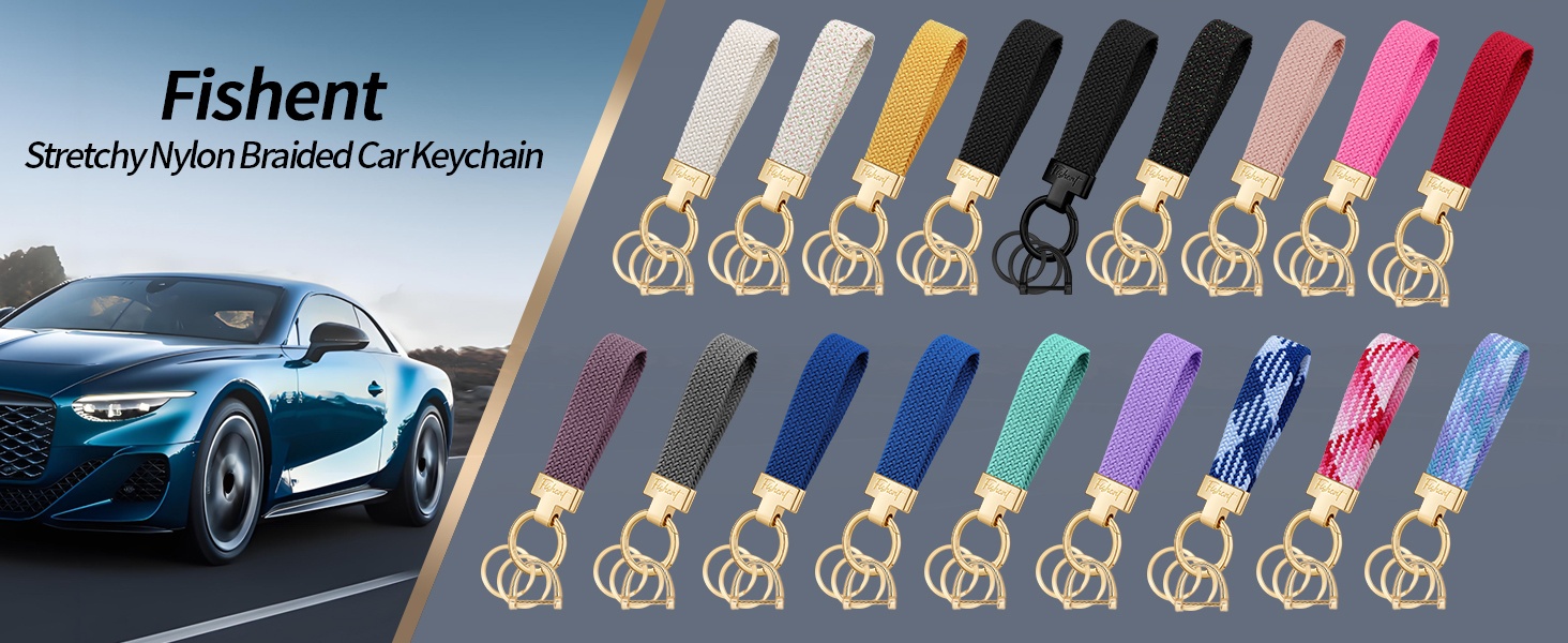 Stretchy Nylon Braided Car Keychain