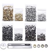 SEMINI Grommet Kit 800 Sets 4mm Gronmets Eyelets with 3 Pieces Install Tool Kit, 4 Colors