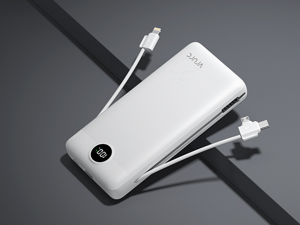 20000mah portable power bank with cables