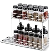 Sonhomay Pull Out Spice Rack Organizer for Cabinet, Slide Out Spice Racks, 2 Tier Slide Out Seaso...