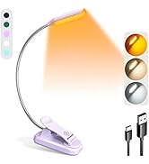 Glocusent Willow Book Light for Reading in Bed, 10LED Bright Reading Light, 3 Colors & 3 Brightne...