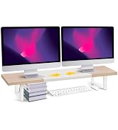 Across-Star Dual-Monitor-Stand-Riser-For-Desk Adjustable Length 32-40 Inch,Large Desktop Computer...