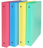 C-Line 3-Ring Poly Binder with Inner Pocket, Letter Size, 1-Inch Capacity, Assorted Colors, Set o...