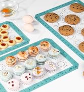 U-Taste 500ºF Heat Resistant Macaron Silicone Baking Mat, Non Stick Reusable Cookies Pastry Sheet...