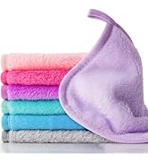 Sukh Makeup Remover Cloth - 7PCS Reusable Makeup Remover Pads, Microfiber Face Cloths, 6x6 Inch S...